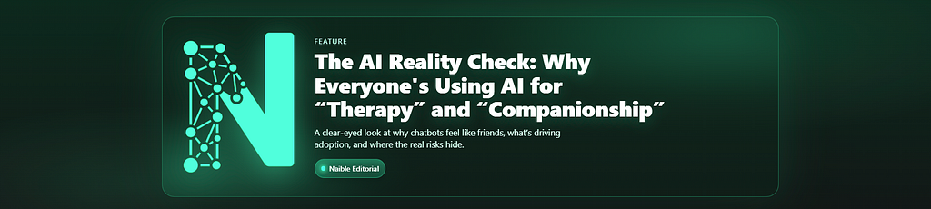 The AI Reality Check: Why Everyone’s Using AI for “Therapy” and “Companionship”