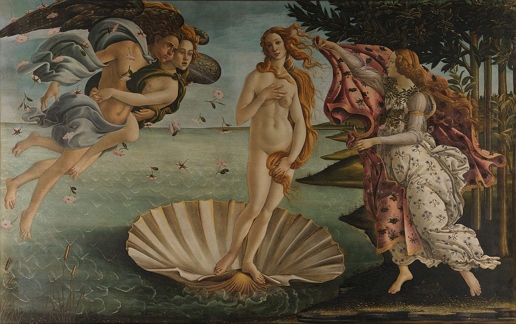 The Birth of Venus by Sandro Botticelli. Venus is the Greek name for Aphrodite. (BYU Library)