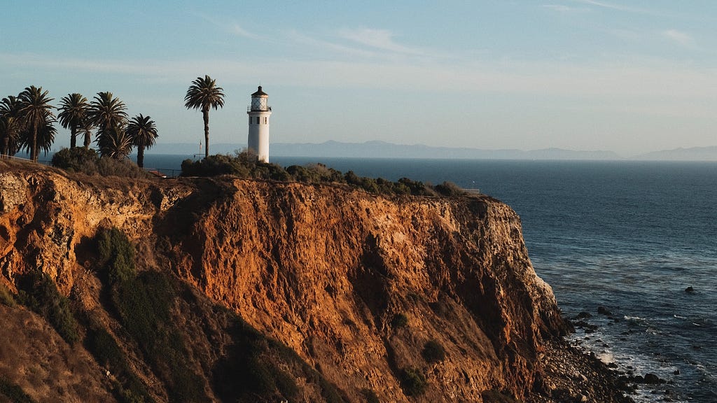 A lighthouse at Point Vicente, Rancho Palos Verdes California