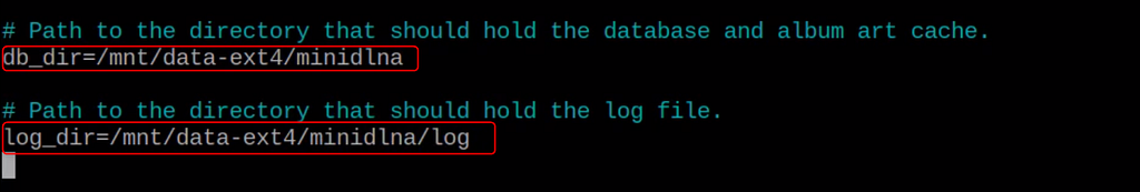 Configure directories to store the database and log files