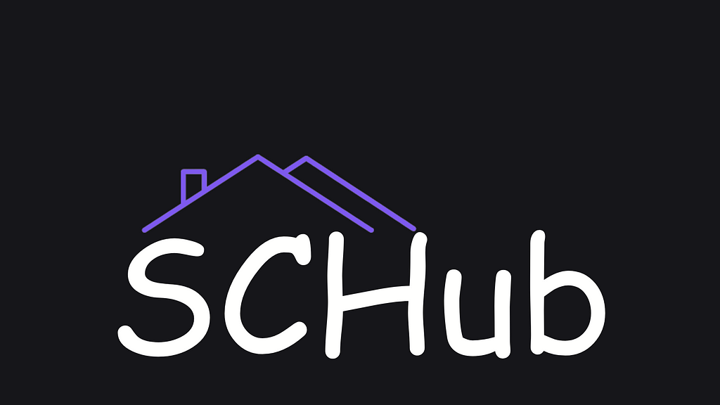 SCHub Logo — Roof on the text SCHub.