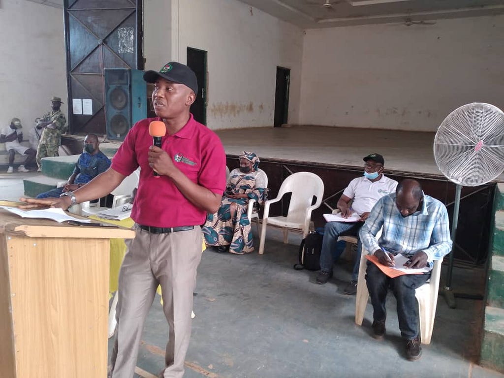 Giving insights on fiscal responsibility and good governance at Kaduna orientation camp, Kurmi Marshi, Kaduna State.