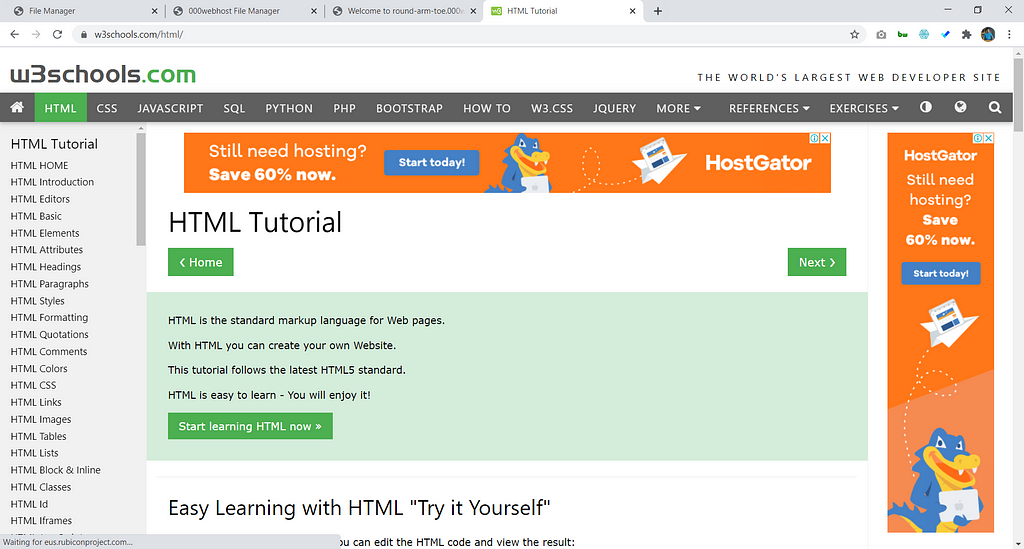 w3schools.com — HTML Introduction