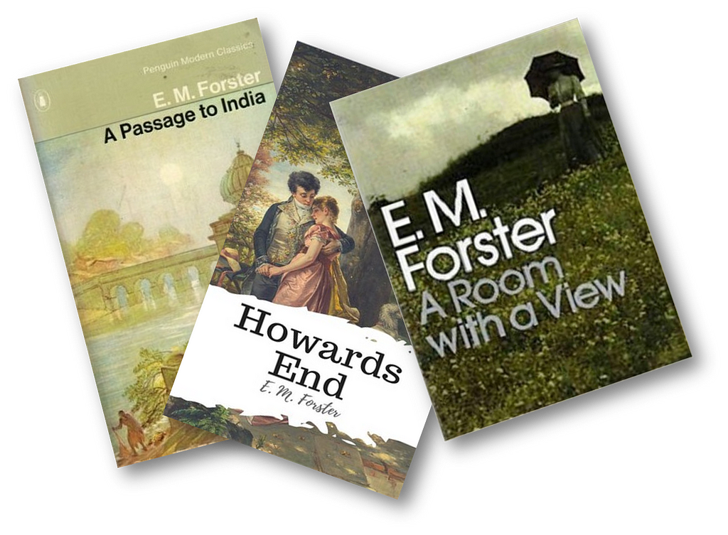 Book Covers for “A Passage to India,” “Howards End” & “A Room with a View”