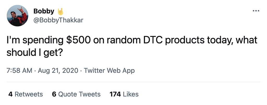 I’m spending $500 on random DTC products today, what should I get?