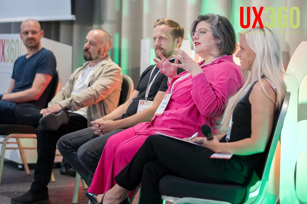 Zalando Product Design Manager Esin Isik and fellow industry representatives at UX360 Summit 2024