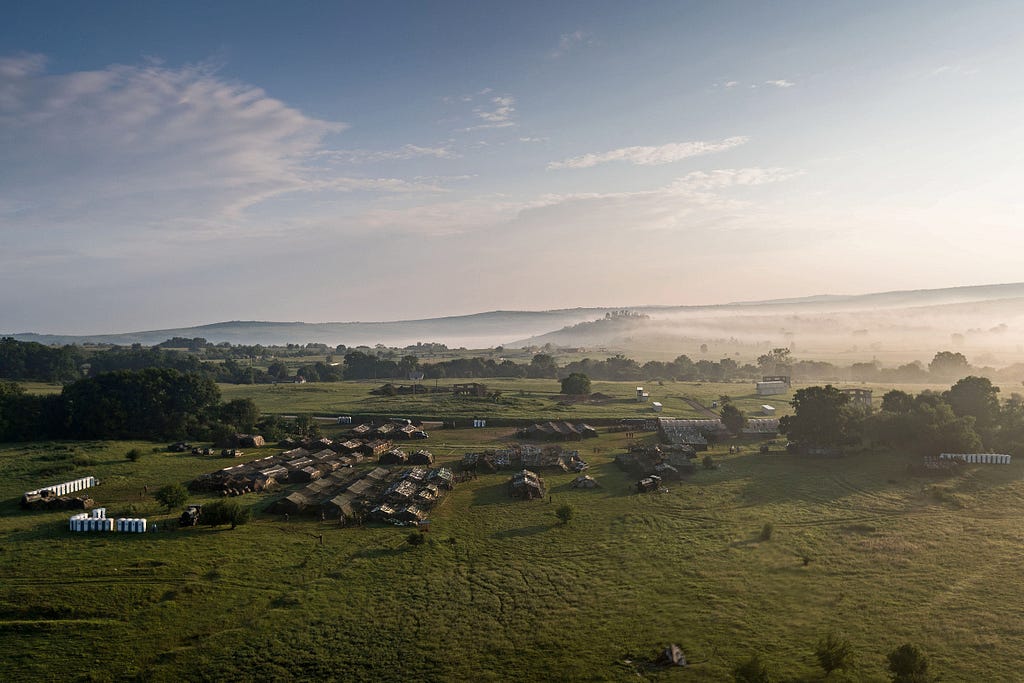 Overview of Cherry Hill, staging area for allied troops taking part in the Very High Readiness Joint Task Force
