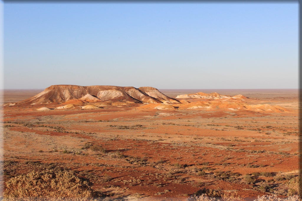 Unusual mountain formation in The Breakaways, Coober Pedy, South Australia