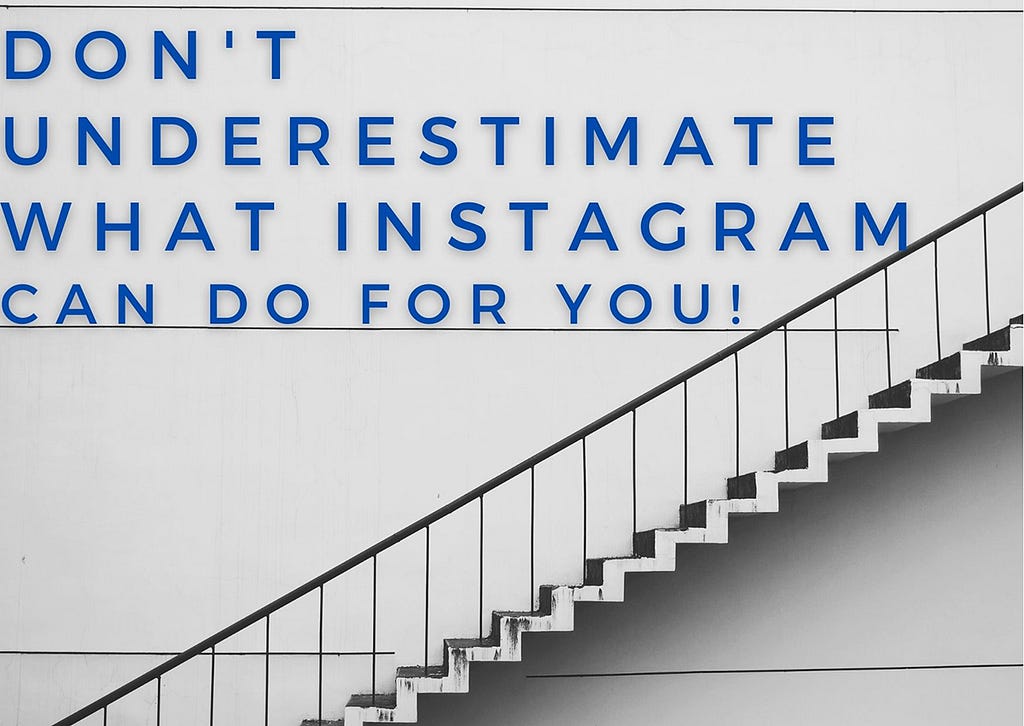 A message emphasizing the advantages of Instagram for artists
