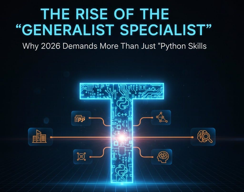 The Rise of the “Generalist Specialist”: Why 2026 Demands More Than Just “Python Skills”
