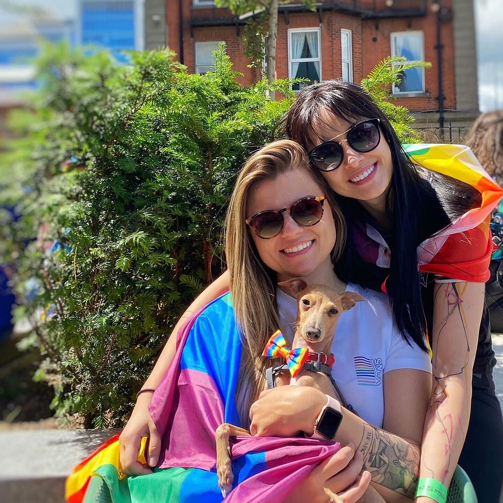 Lua and her wife at the Dublin Pride parade