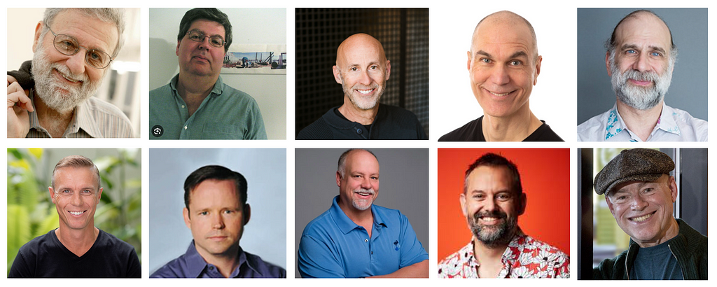 The image shows headshots of 10 men who appear White.