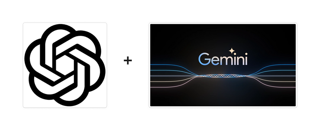 A image about OpenAI logo and Gemini logo.