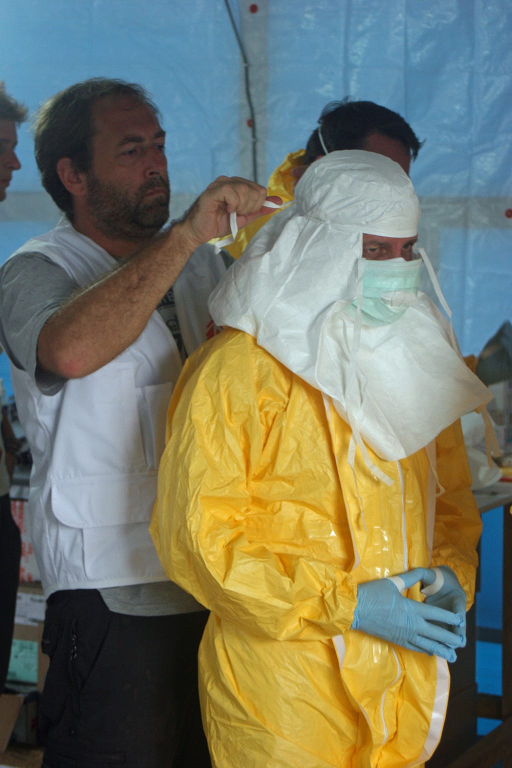 Physician preparing to enter an Ebola treatment unit