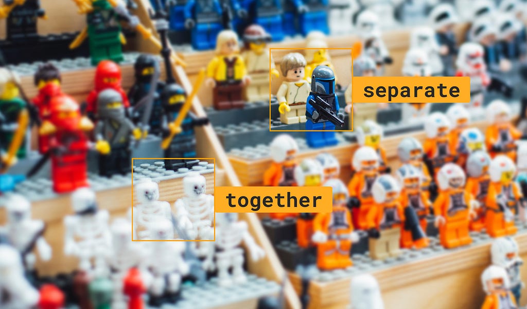 Lego audience with types of state overlay
