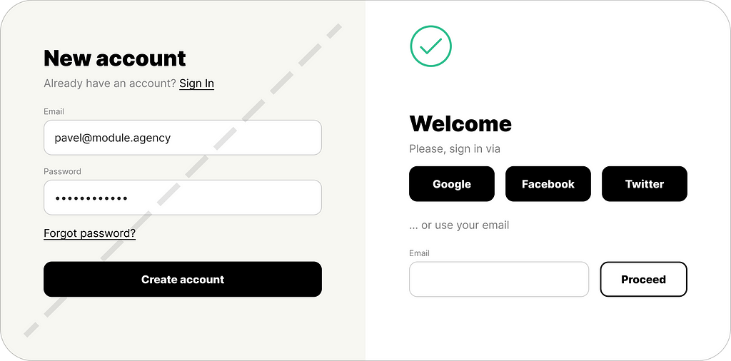 Third party sign-in buttons makes onboarding much easier