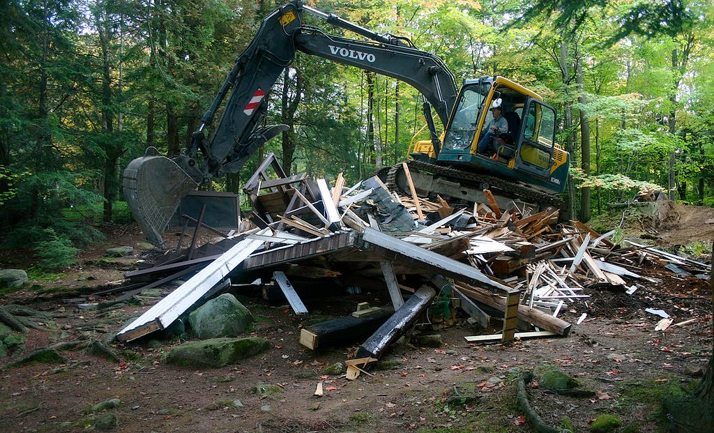 destroyed old cottage