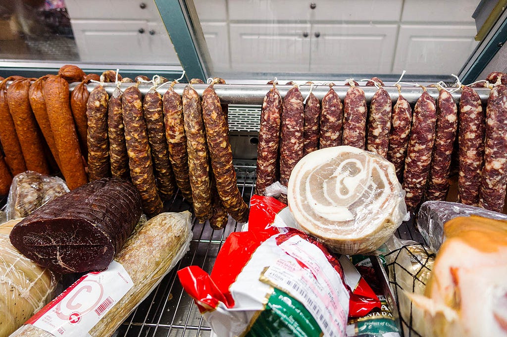 a peek inside an italian meat fridge