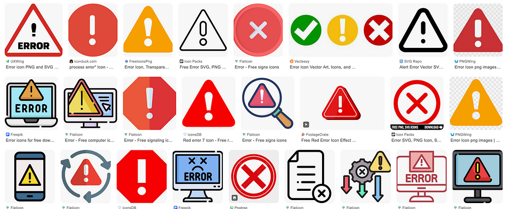 A quick google search for “error icons”