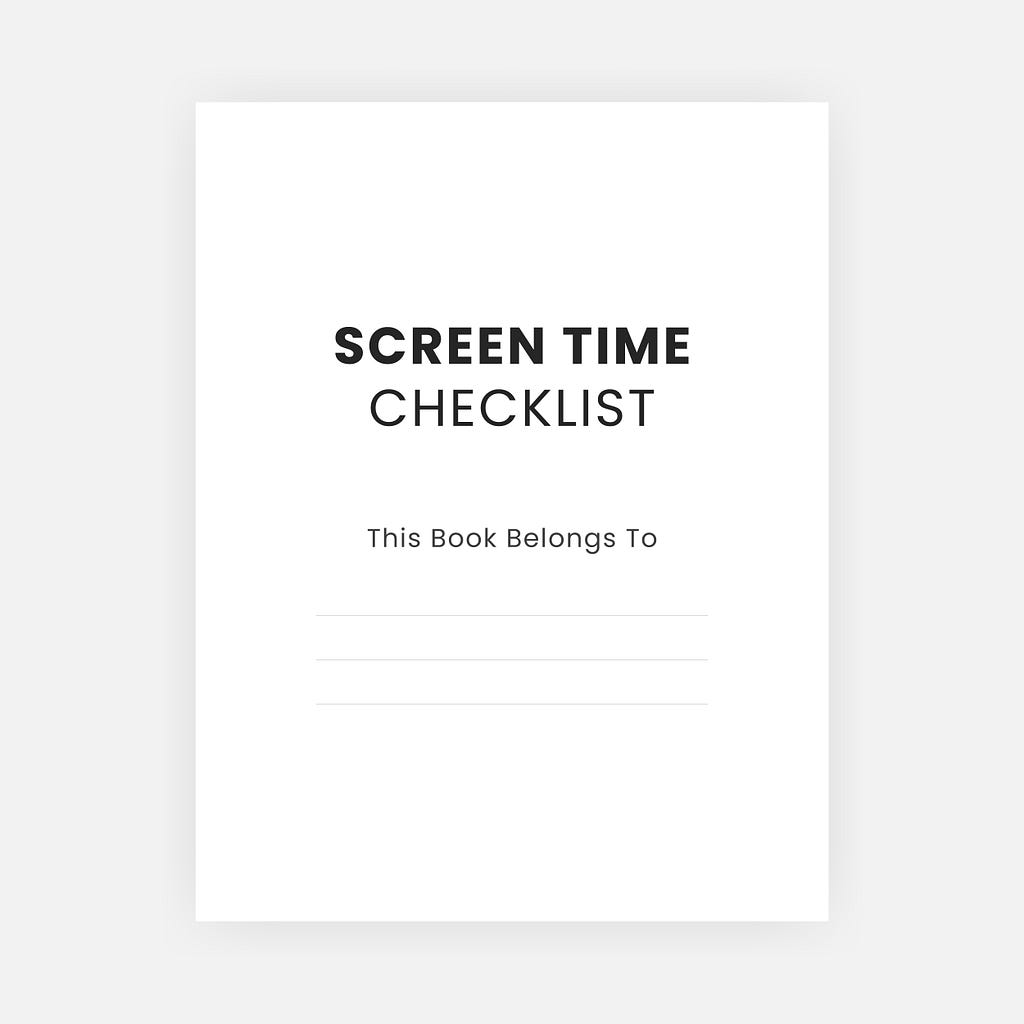 Screen Time Chore Chart Tracker