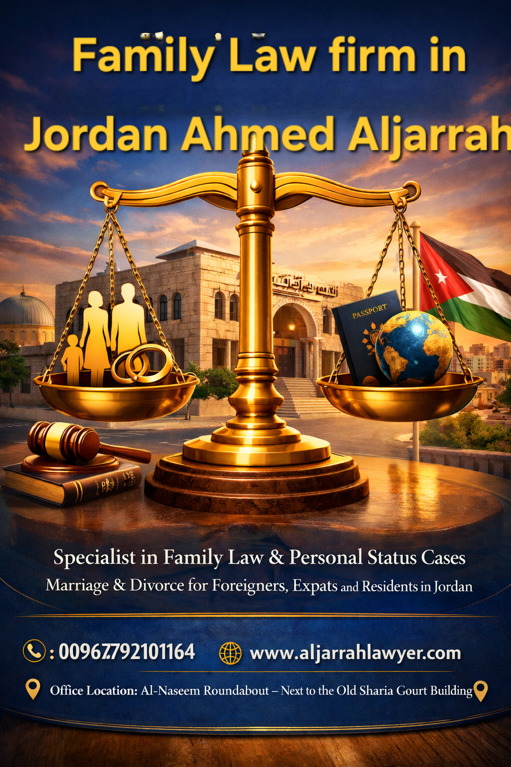 ⚖️ Sharia Lawyer Ahmad Awad Al-Jarrah
Specialist in Family Law & Personal Status Cases
Marriage &…