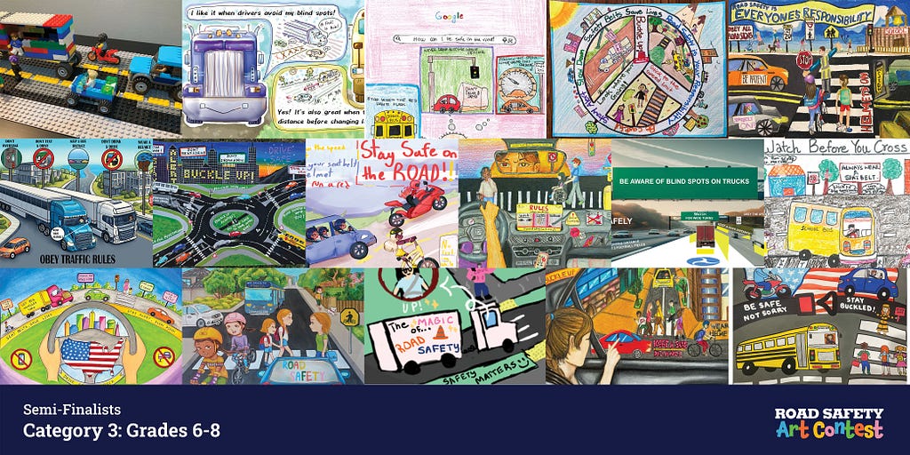 Collage of entries by Semi-finalists in Category 2: Grades 3–5