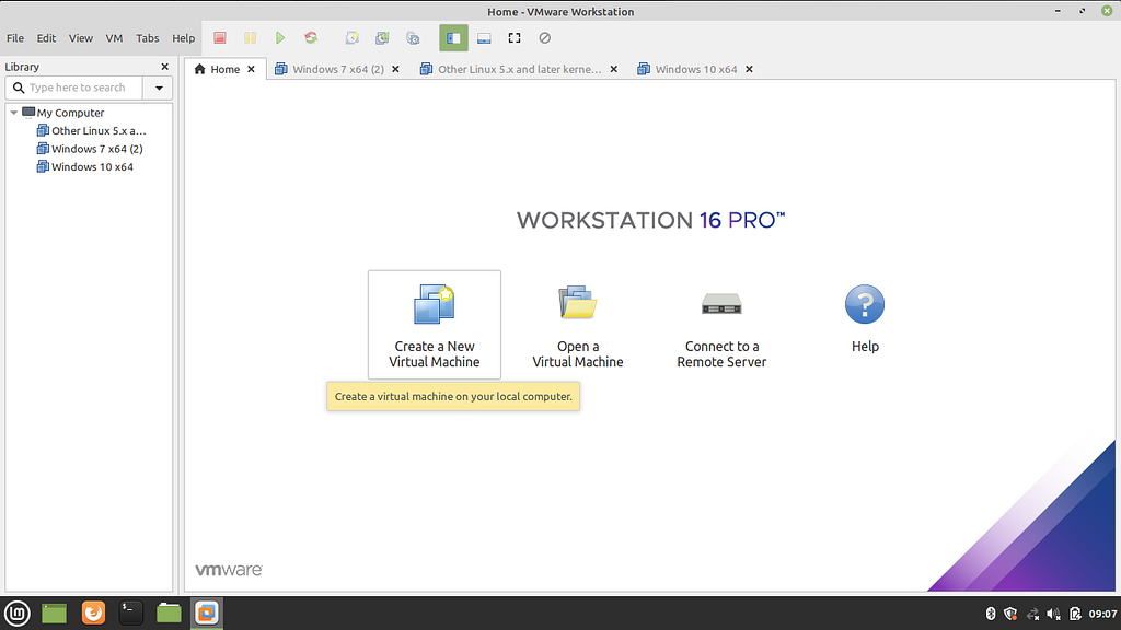 Download the VMWare Workstation application