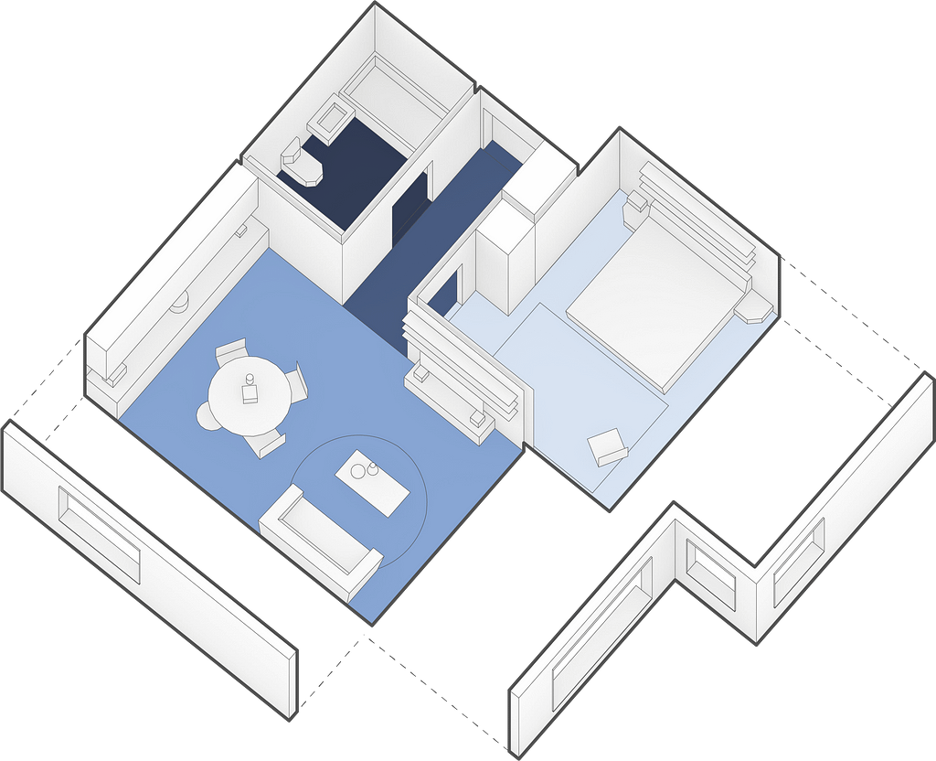 Example of labeled 3d training data — geometry and structured metadata for room information