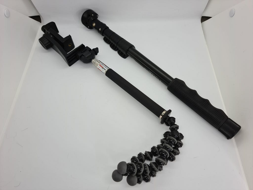 Figure 3. Two monopods, with one made specifically as a selfie stick.