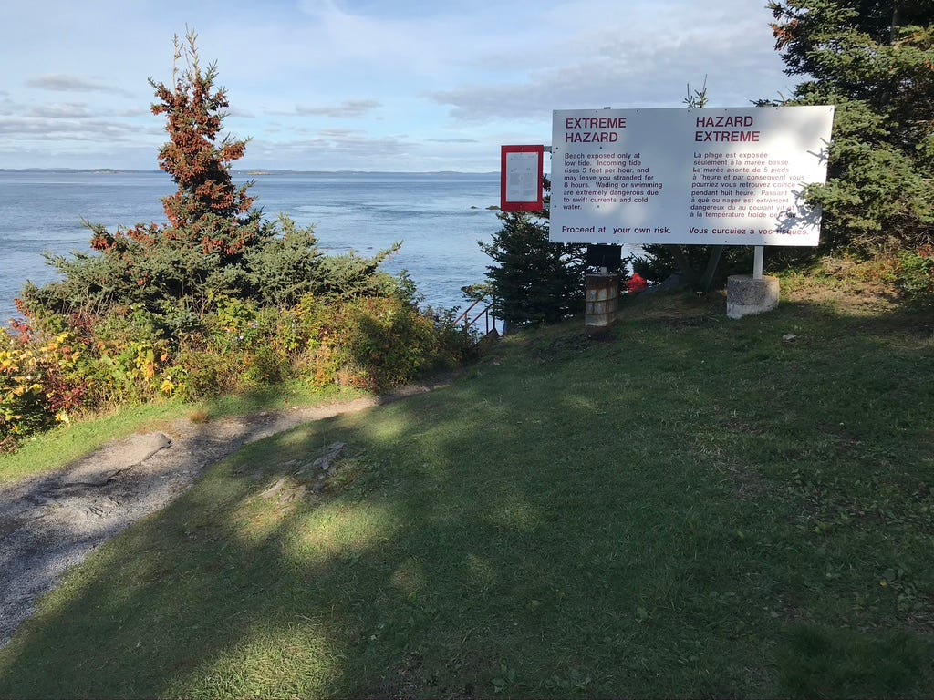 Original crossing from main island of Compobella to Watch island (closed-EXTREME HAZARD)