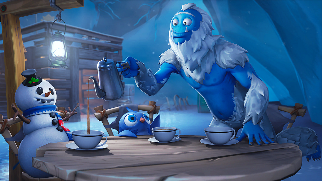 Trog has evening tea with his friend, Frosty