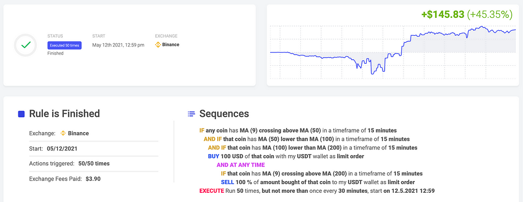 Example of an advanced scalping strategy with Coinrule