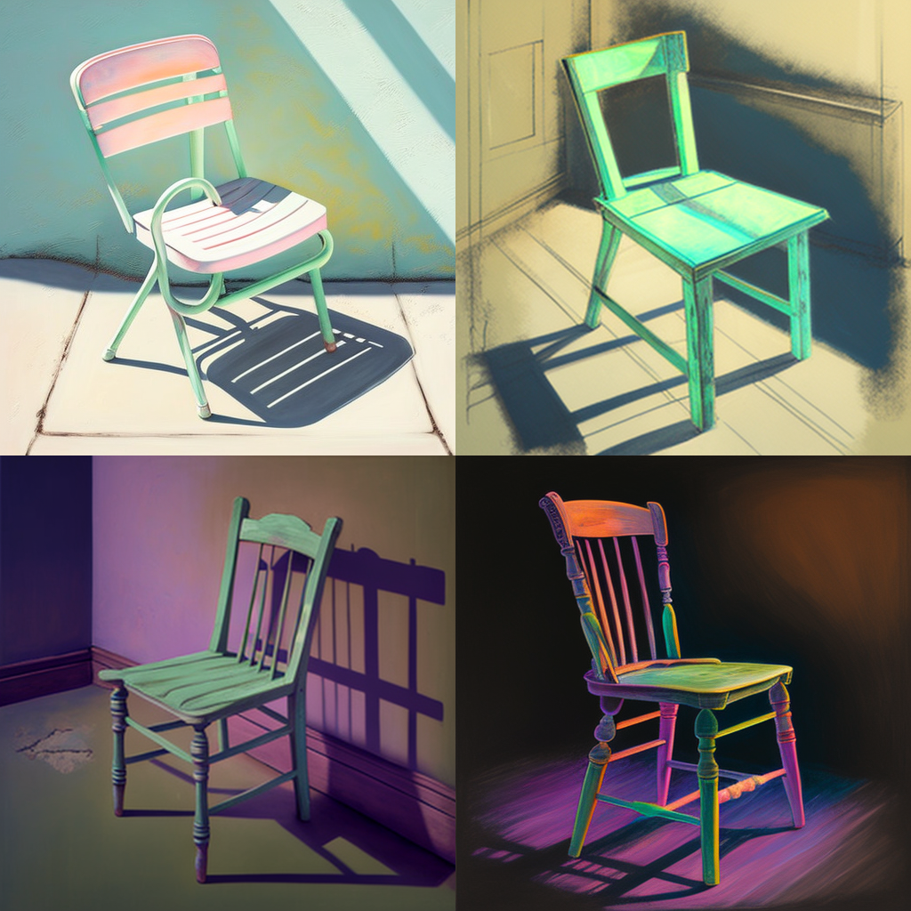 chairs, pastel