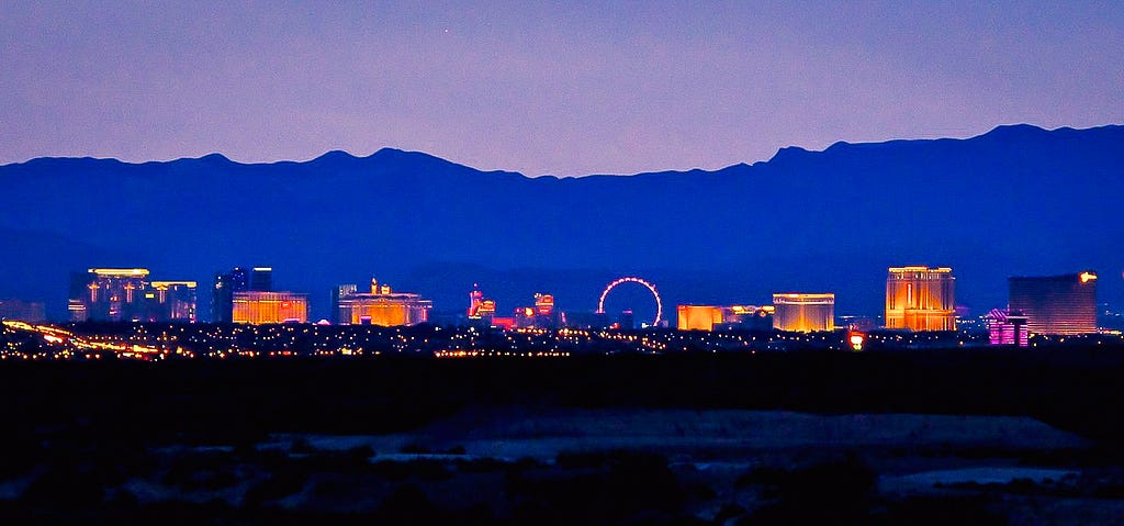 The Las Vegas Strip lit up at night. photo by Angel La Canfora