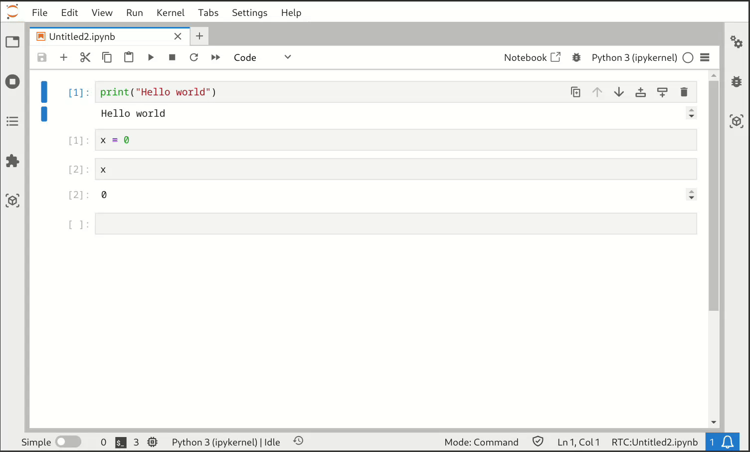 Exploring the history of a Jupyter Notebook with the timeline component.