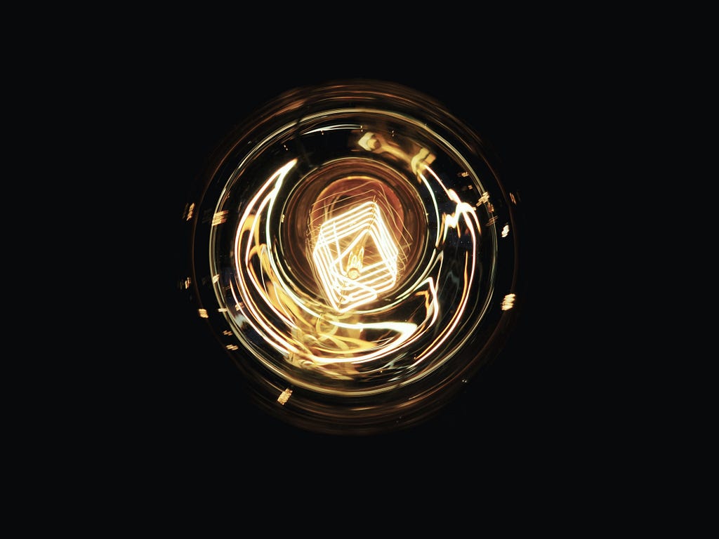 The inner workings of a light bulb