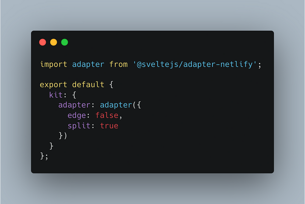 sveltejs adapter for netlify