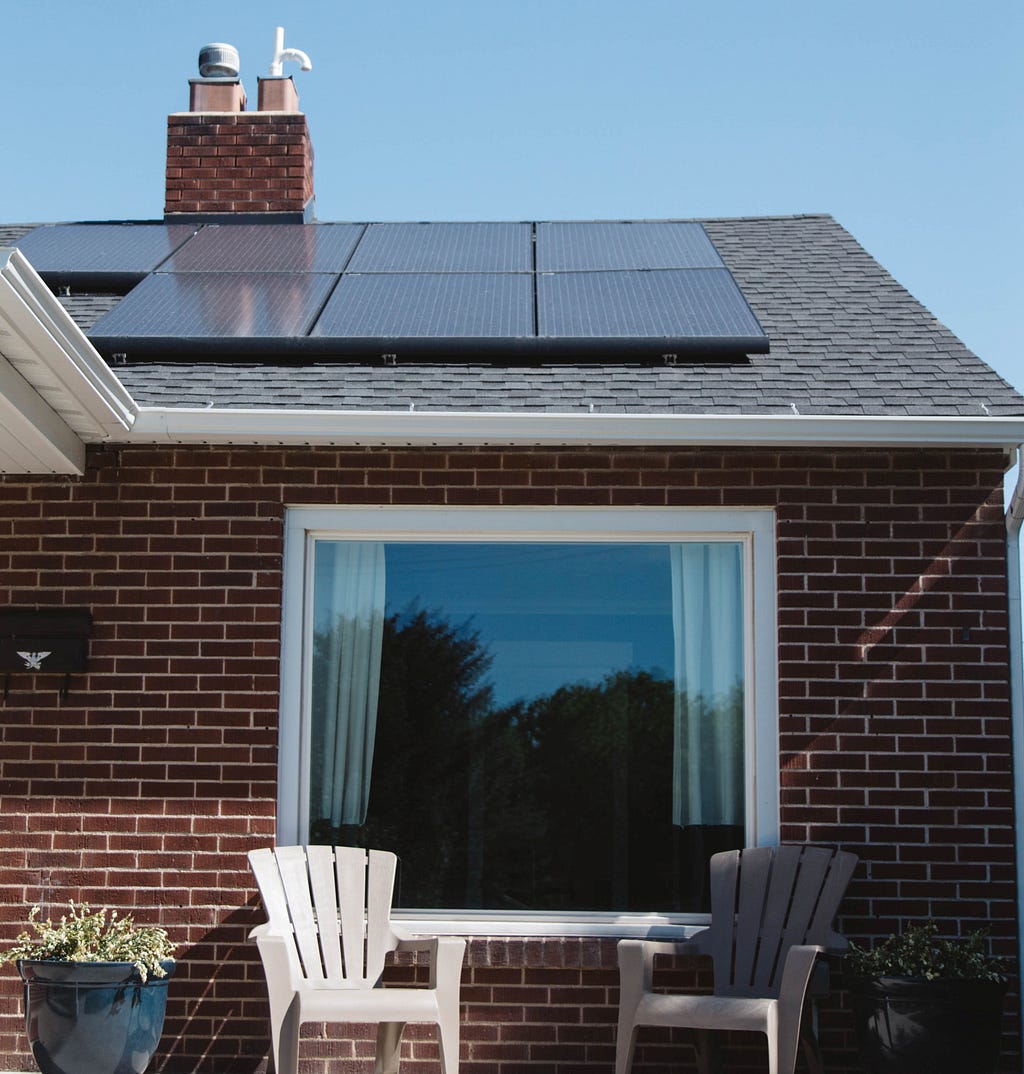 solar panels on a roof