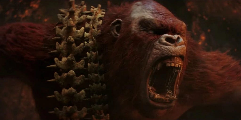 A screencap close-up of Skar King in rage.