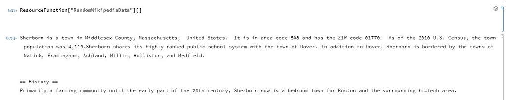 Random Wikipedia snippet from the Sherborn page