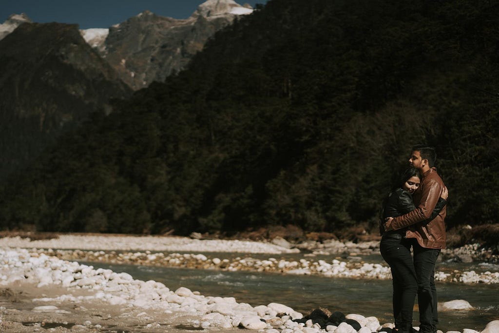 Candid post wedding photoshoot at Yumthang valley, at Lachung Sikkim