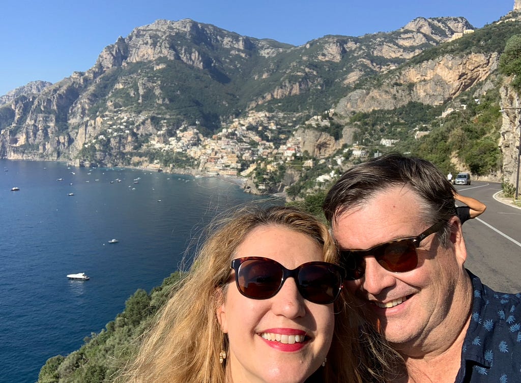 Photo: Julia and Tom Brady on the Amalfi Coast, Italy