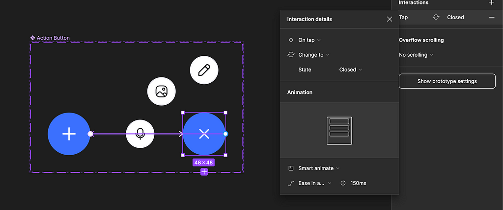 Floating action button prototyped