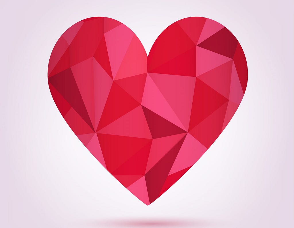 A love shape in red