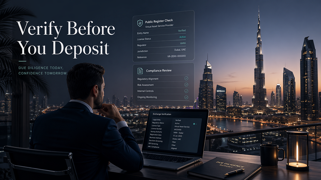 Cum să verifici un exchange crypto din Dubai înainte de a depune fonduri