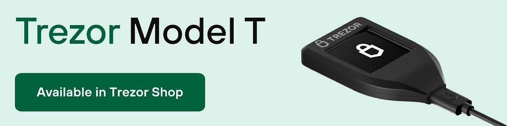 Trezor Model T hardware wallet Available from Trezor Shop