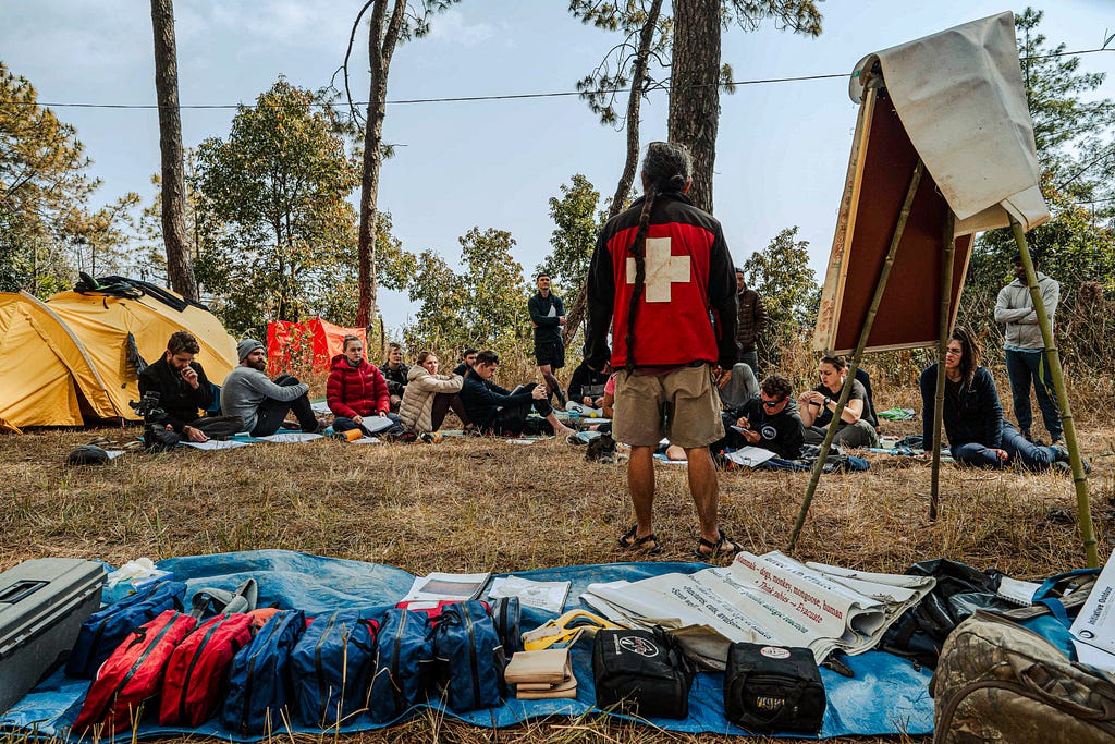 Chandra Ale leading our Wilderness First Aid Course. Photo by Amrit Ale of Himalayan Quests