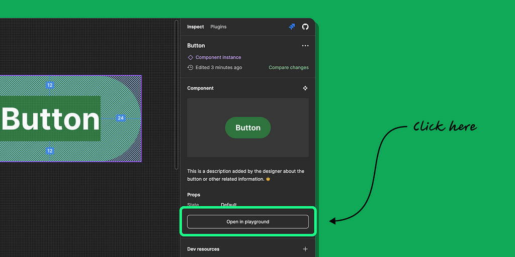Playground button is highlighted in Figma.