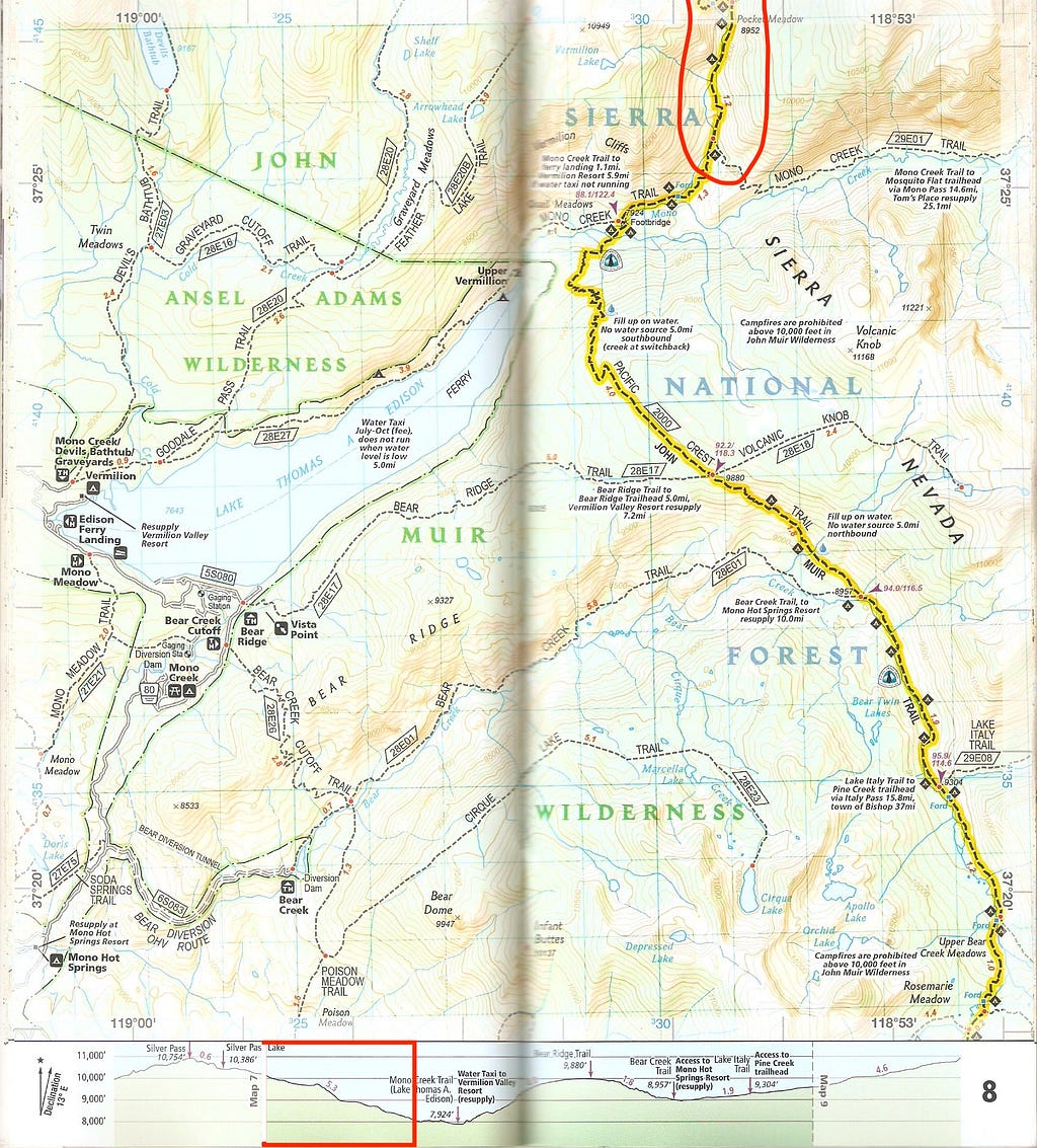 John Muir Trail JMT topo map National Geographic
