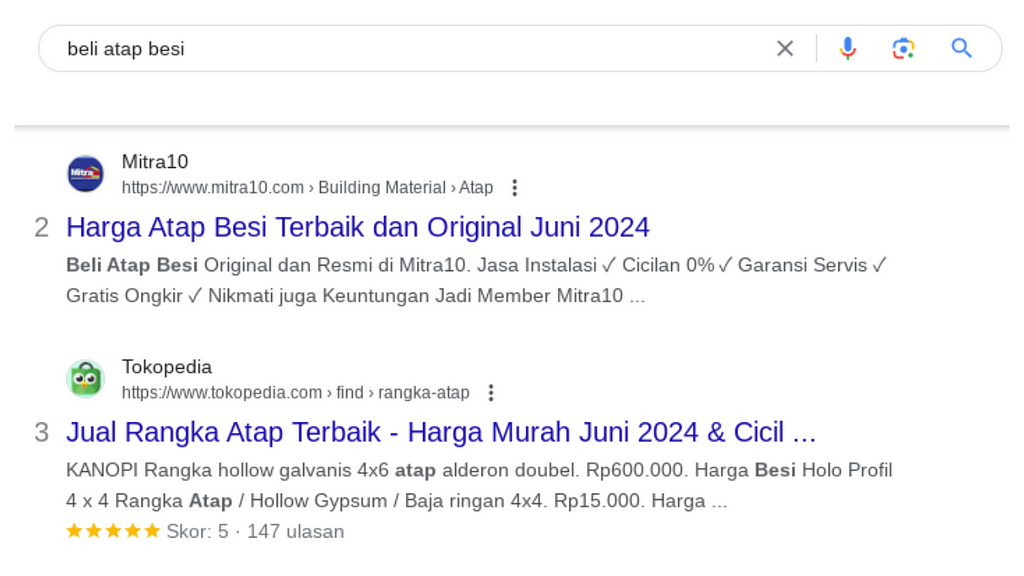 Mitra10 vs Tokopedia